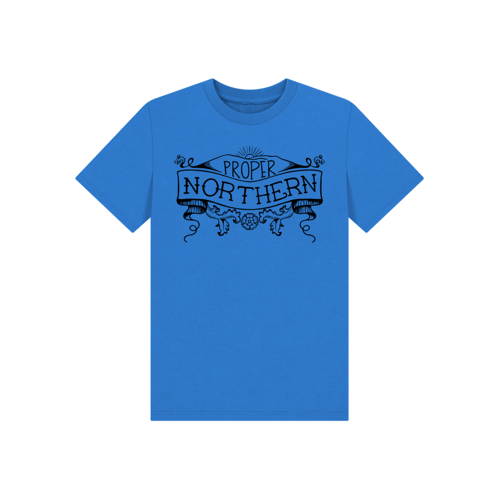 
                  
                    Bright Blue Proper Northern Kids T-Shirt
                  
                