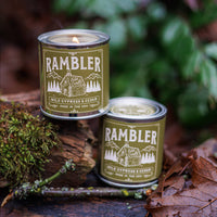 Rambler Field Candle: 1/2 Pint / Wood Wick / Wild Cypress and Cedar