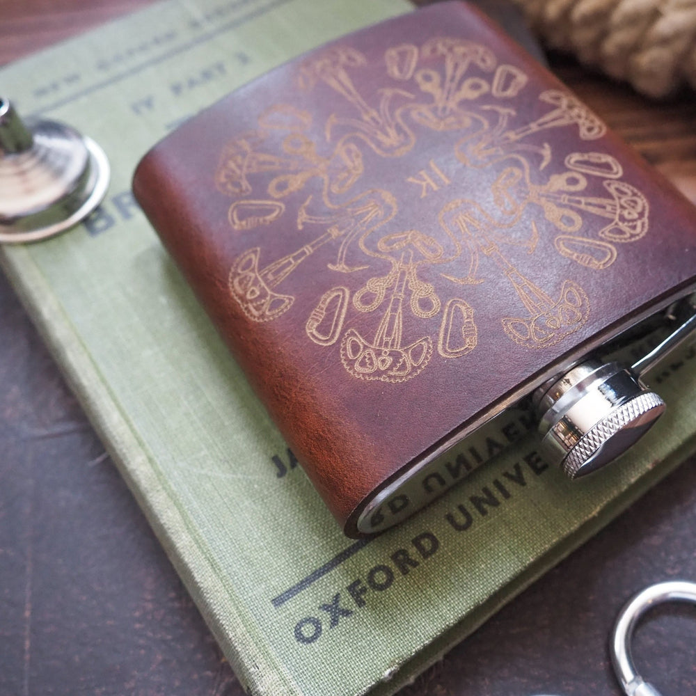 
                  
                    The Rock Climber Flask - Leather Hip Flask, by Hord
                  
                