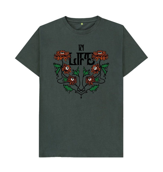 Dark Grey In Life \/ In Death Organic Cotton T-Shirt
