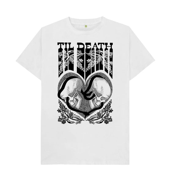 White Til Death Unisex T-Shirt, Black Print