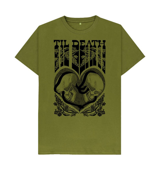 Moss Green Til Death Unisex T-Shirt, Black Print