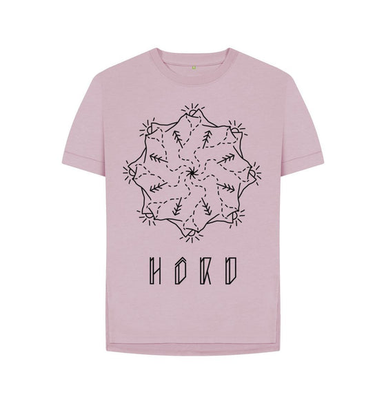 Relaxed fit Mountain Mandala womens T-shirt, a muave mandala tee from Hord.