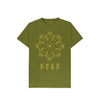 Kids Mountain Mandala T-Shirt in Moss Green, a sustainable kids clothing from Hord.