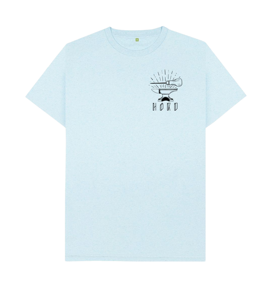 The craftsman t shirt made from recycled fibre, Anvil & Awl Unisex T-shirt in light blue.