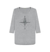 Compass - Womens 3\/4 sleeve top, an organic long sleeve top inathletic grey from Hord.