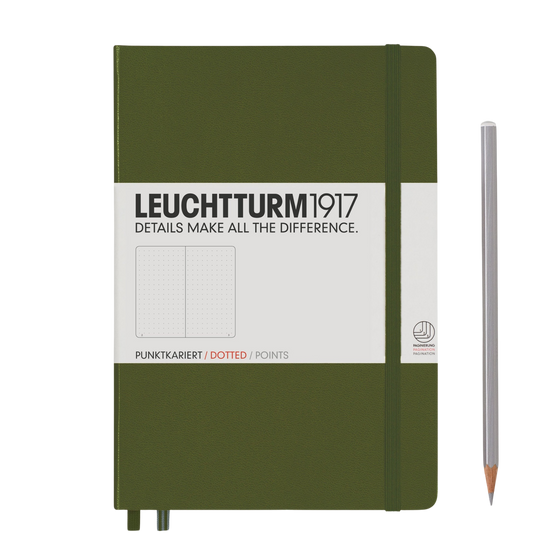 Army - Green A5 Leuchtturm1917 Journal - Dotted. By Hord.