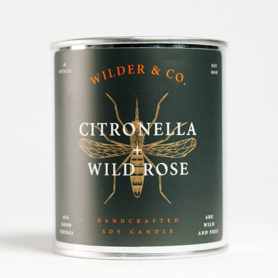 Citronella + Wild Rose Outdoor Patio Candle