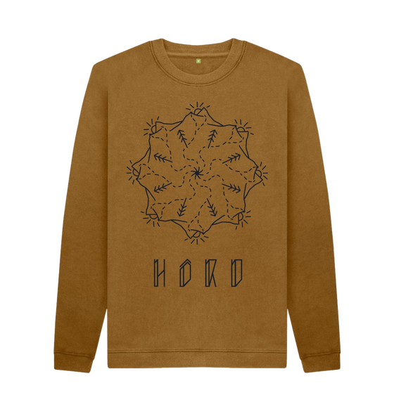 Mountain Mandala Sweater, Unisex in brown.