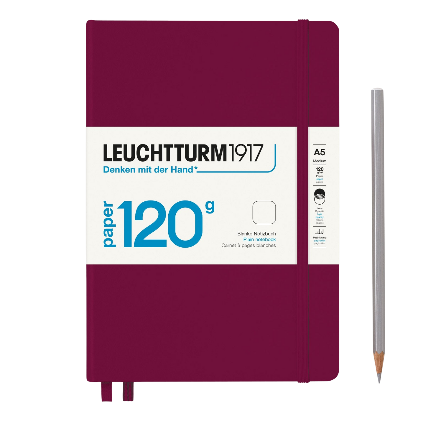 Port - Maroon - A5 Art Leuchtturm1917 Journal - Plain 120G Edition. By Hord.