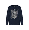 Navy Blue Kids Born of the North Long Sleeve, a boys long sleeve shirt and a girls long sleeve top from Hord.