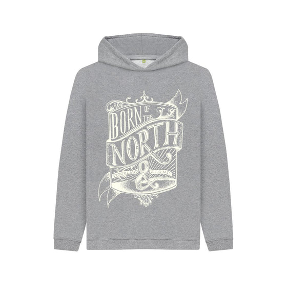 Athletic Grey Kids Born of the North Hoodie, a children's hoodie from Hord.