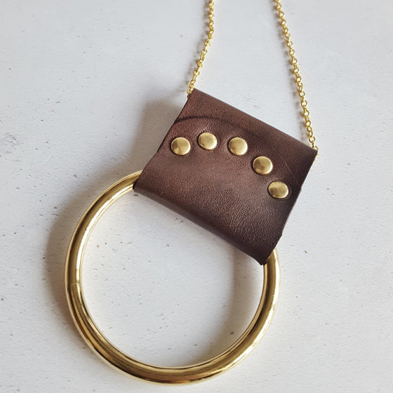 Closer look at the lunar necklace by Hord. 