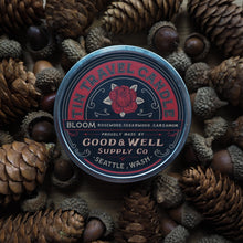  Bloom Rosewood, Cedarwood, Cardamon Tin Travel Candle by Good & Well Supply Co. Fulfilled by Hord. 