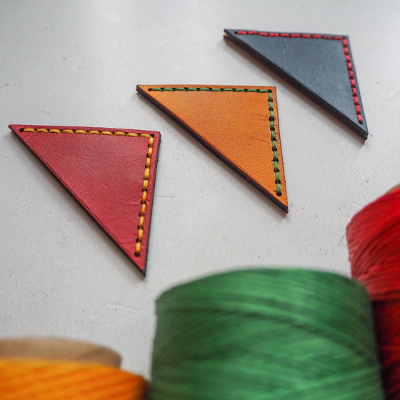 This Colour Bookmark is handcrafted with full grain leather that's hand dyed in your choice of colour.