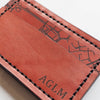 This personalised card holder has been hand dyed and hand stitched at our studio.