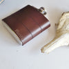 Custom Waxed Brown Leather Flask is handcrafted using luxurious leather.