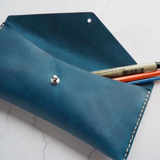 The Dyed Leather Pencil Case, a personalised leather pencil case from HÔRD.