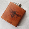 This Bee flask has been engraved with our honey bee engraving.