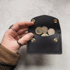 The coin section of the Minimalist Purse with coins.