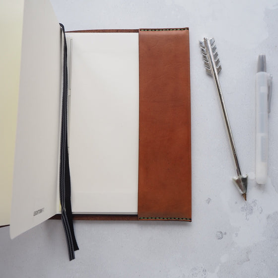 Our monogrammed leather notebook covers are hand-stitched in your choice of colour using double waxed linen.