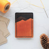 The Mountain Card Holder (Ombre) with Money Clip, an engraved card holder is hand dyed and hand stitched at our studio.