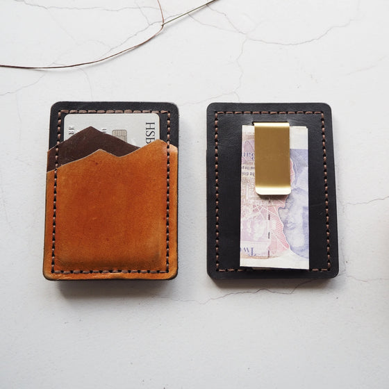 Mountain Card Holder (Ombre) with Money Clip, an engraved card holder from Hord.