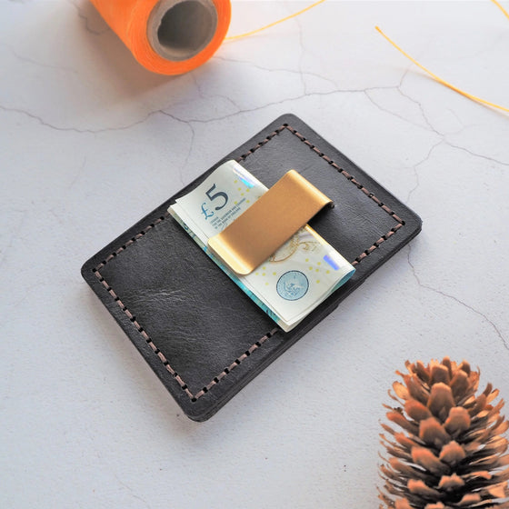 Mountain Card Holder (Ombre) with Money Clip, an engraved card holder with money securely saved.