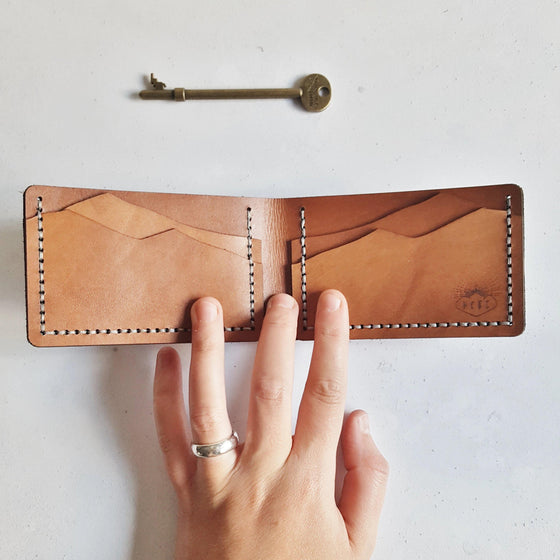 Mountain Wallet, Slimline Bi-Fold, an engraved leather wallet from Hord.