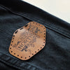 This vintage leather patch comes with pre-cut stitch holes make this wearable piece of art easy to sew.