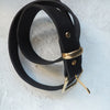Handmade leather belts UK; the black full grain leather belt from Hôrd.
