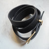 This leather belt is made from black full grain leather and is built to last.