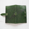 Full view of the A6 leather notebook cover featuring our Mulberry Leaf design.
