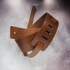 Full view of the Personalised Thick Leather Guitar Strap in Brown by HÔRD.