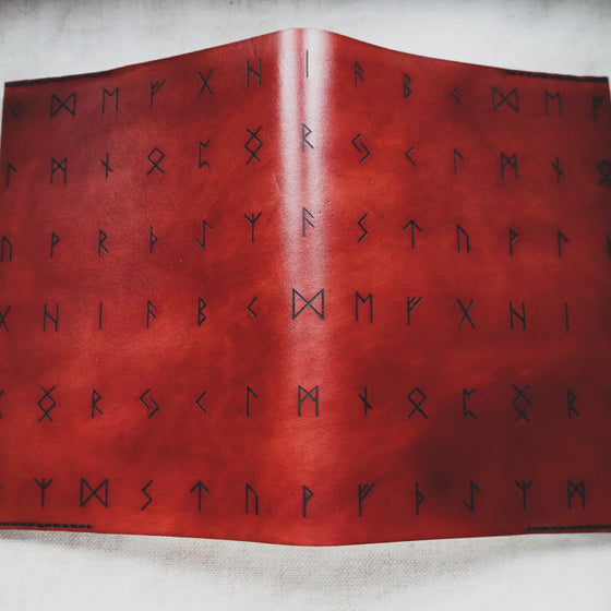 Full view of the Rune Leather Notebook by HÔRD.