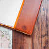 Hord leather notebook cover, inside detail