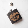The Anglers Leather Flask, a fishing flask from Hord.