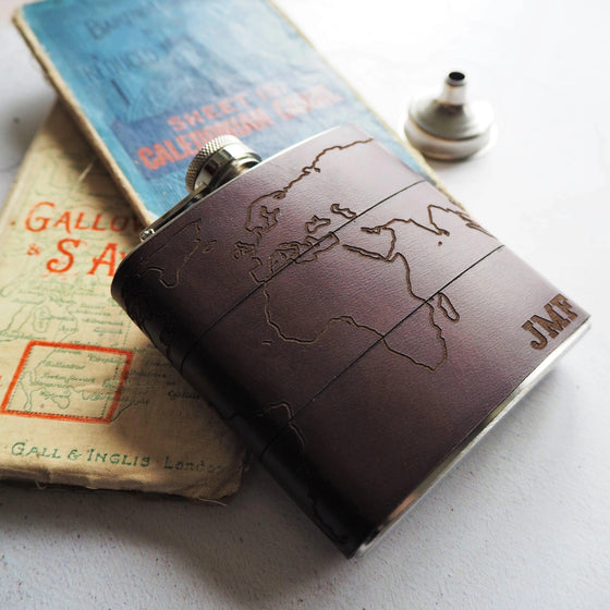 The Atlas Hip Flask, a Map Hip Flask from Hord.