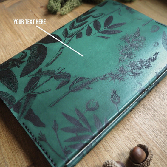 Green Garden Journal with space in the middle for personalisation. 