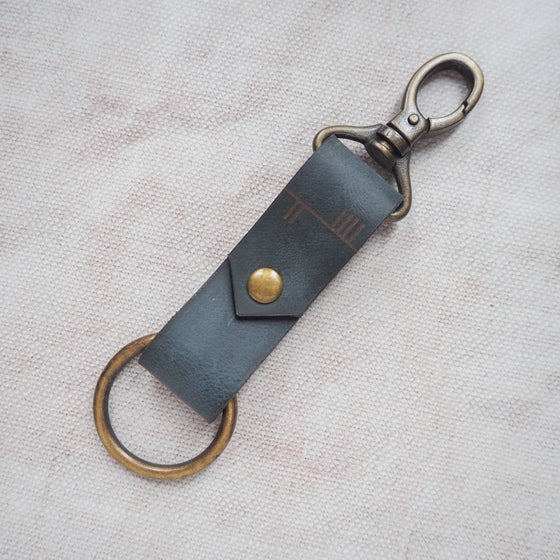 The Celtic Tree Alphabet Key Fob, a personalised leather key fob from HÔRD.