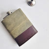 A customised hip flask featuring engraved custom coordinates.