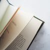 This picture depicts how the Corner Bookmark stays on a book