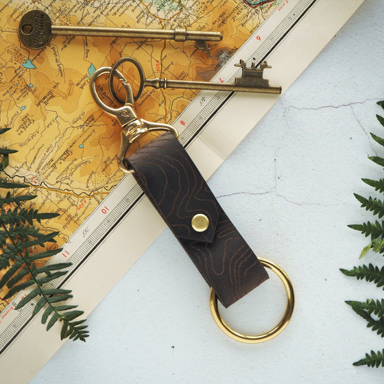 Camper keyring for the lovers of outdoors, featuring the custom topography key fob. 