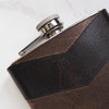 Closer look at the leather pattern of the pattern hip flask.