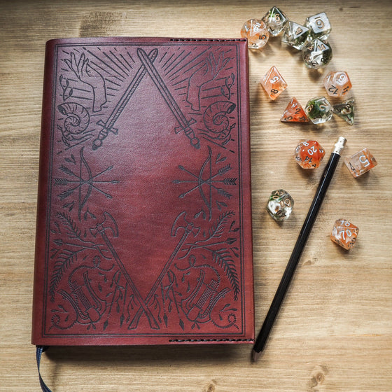 The Dungeoneers Notebook Cover has been crafted to be your perfect partner for your game nights!