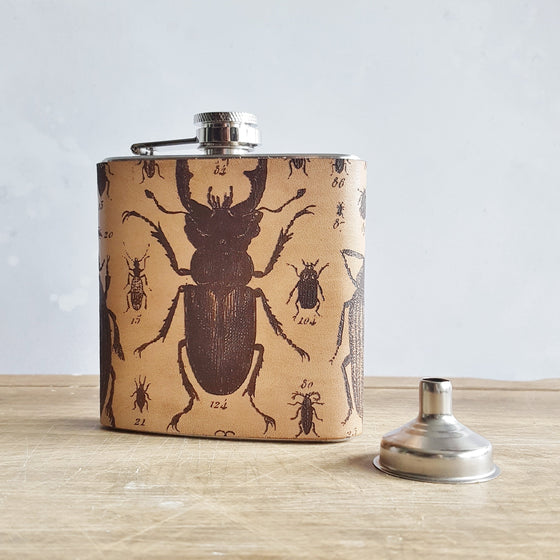 The Entomology Flask, a designer flask from Hord.