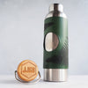 This insulated water bottle can be personalised with a name or initial on the top lid.