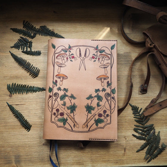 The Forager Journal Cover Deluxe by Hôrd, a painted personalised leather journal cover.