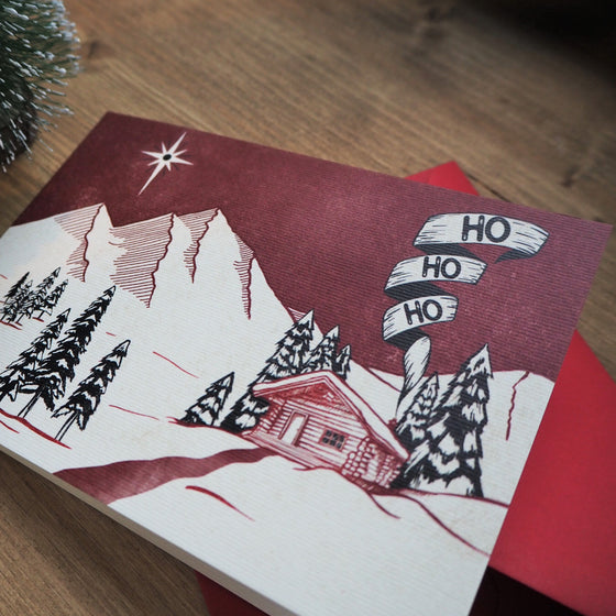 ho ho ho christmas greeting card by hord