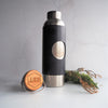 This leather wrapped personalised insulated water bottle is perfect for taking hot or cold drinks on your climbs. Wrapped in a removable sturdy leather cover in your choice of colour and engraved with your choice of initials on the bamboo lid.
